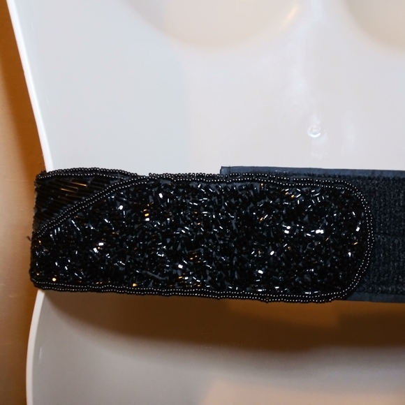 Vintage 80's Le Regale LTD. Hand Made Black Beaded Belt - Picture 8 of 14